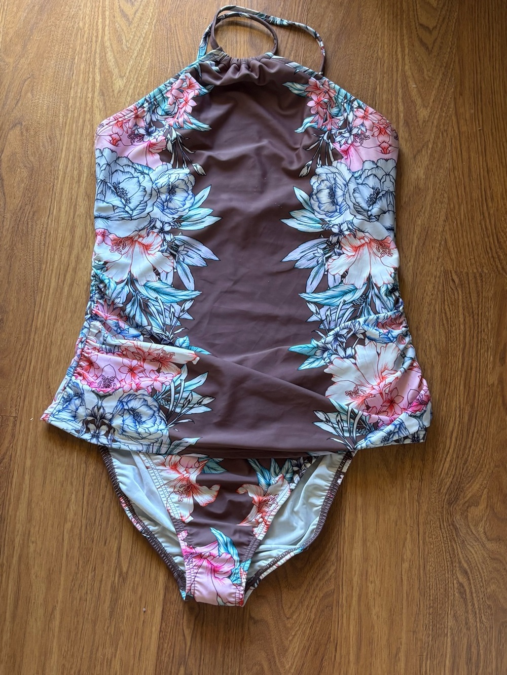 VENUS Floral Halter Two Piece Swimsuit in Plum